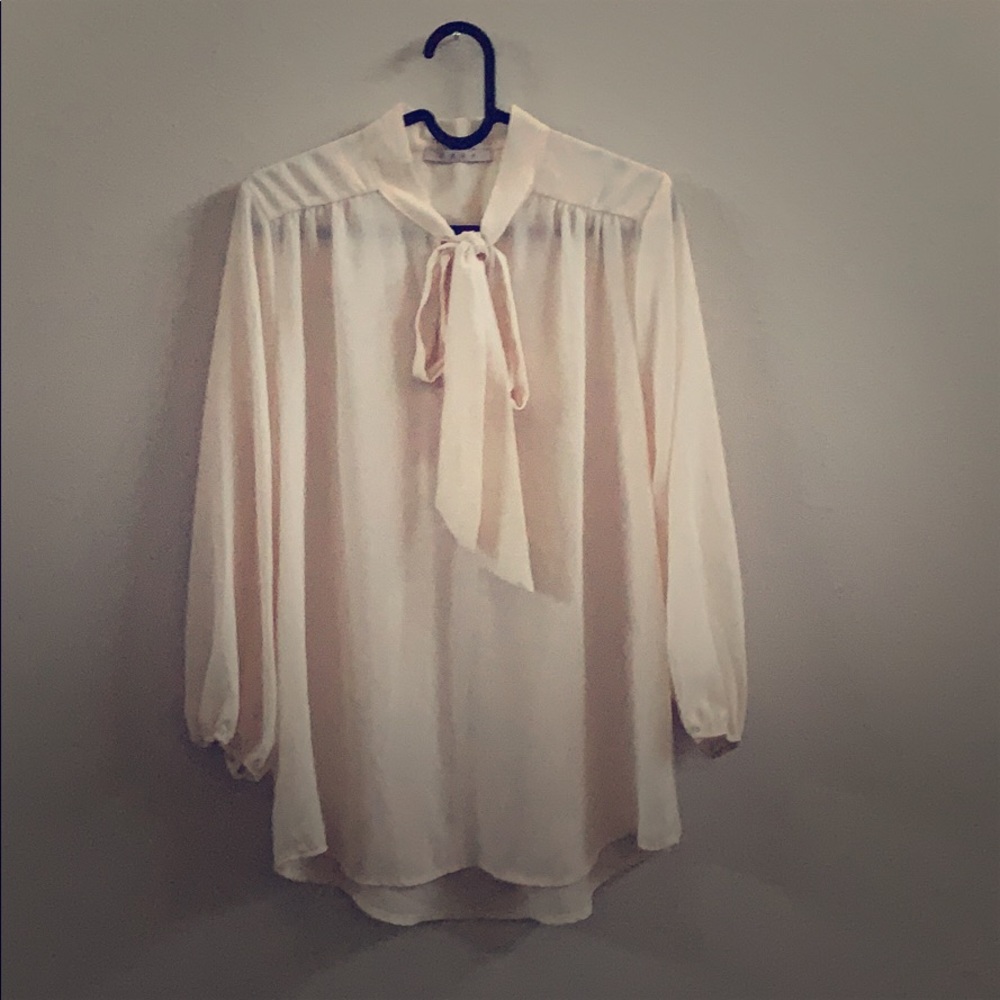 Bow Tie Front Sheer Top